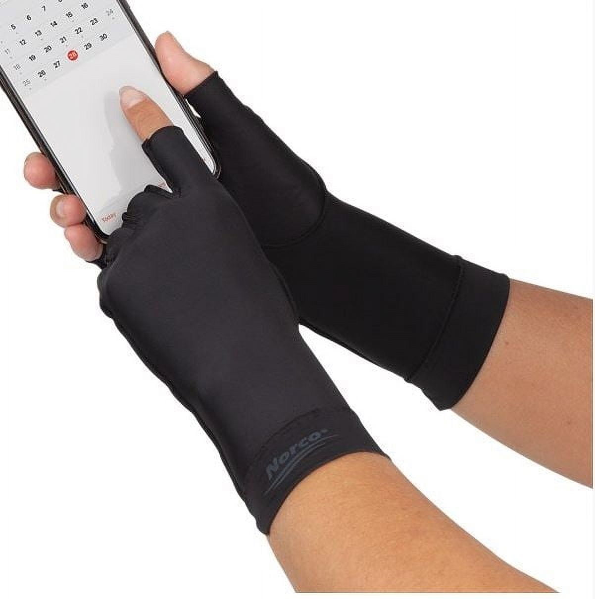 Norco Compression Gloves Tipless Finger Over The Wrist Black Large Left 9500