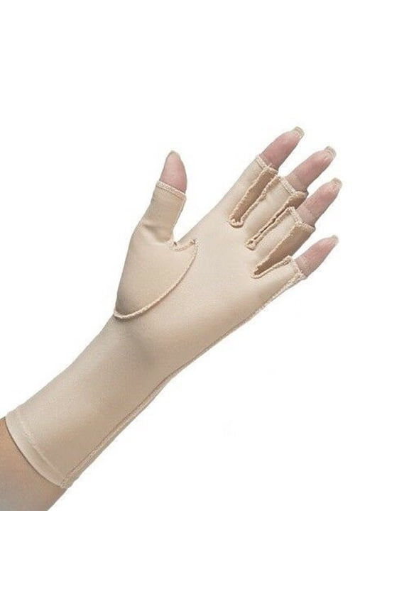 Compression Gloves, Tipless Finger, Over the Wrist, Large, Left