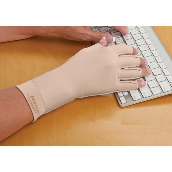 Norco Compression Gloves, Tipless Finger, Over the Wrist, Small, Right