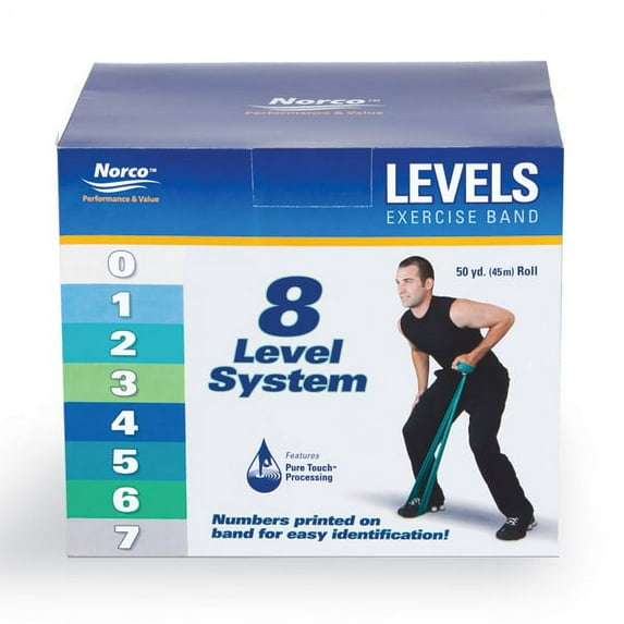 Norco LEVELS Exercise Band, Dispenser, Level 7, Gray