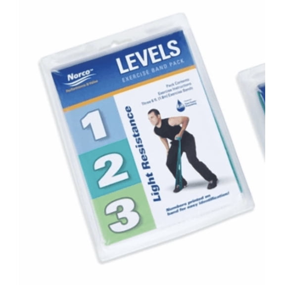 Norco LEVELS Exercise Band Resistance Packs, Level 1-3, Multipack