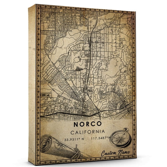 Norco Map Poster, California Map Art Poster, Canvas, Norco Map City ...
