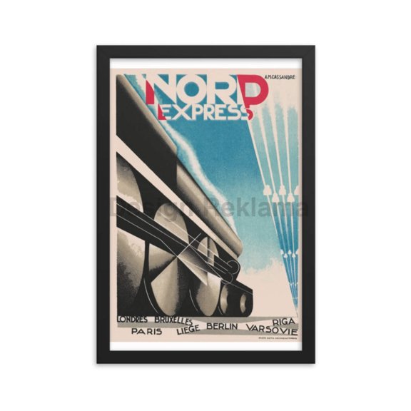 Nord Express Railroad Route (North Express) France, 1933. Designed by A. M. Cassandre. Framed Vintage Travel Poster