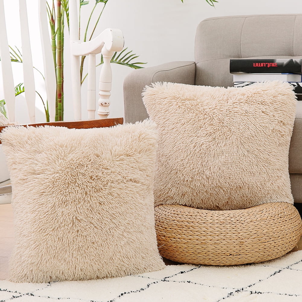 NordECO HOME Luxury Soft Faux Fur Fleece Cushion Cover Pillowcase