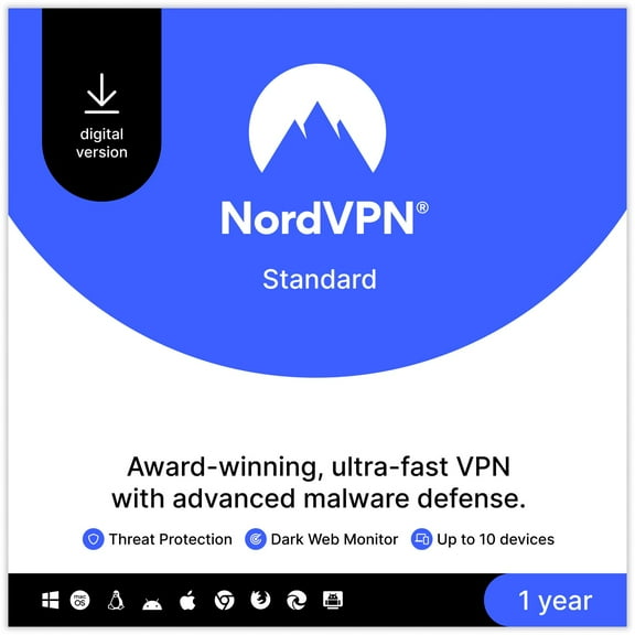 NordVPN Standard 1-Year Subscription 10 Devices (Digital Download)