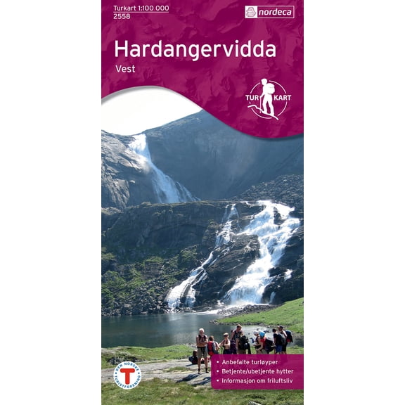 Nordeca AS Hardangervidda Vest 1: 100 000 topographic hiking map Norway (Paperback)