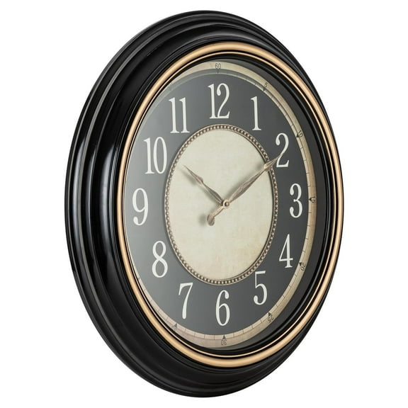 Norden Huge Decorative Light-Weight 23-inch Wall Clock Silent, Non-Ticking, 3-D Dial, Easy-to-Read, Battery Operated, Glass Face Cover White