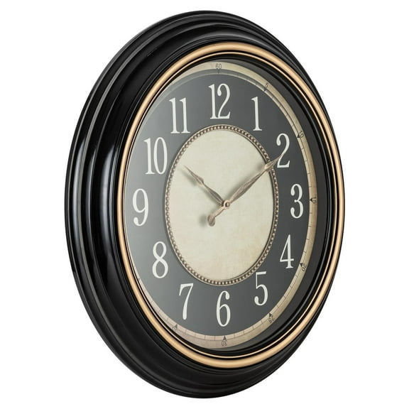 Norden Huge Decorative Light-Weight 23-inch Wall Clock Silent, Non-Ticking, 3-D Dial, Easy-to-Read, Battery Operated, Glass Face Cover White