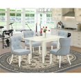 thumbnail image 1 of Norden Wooden Dining Table Set - Linen White & Baby Blue, Set of 4, 1 of 1