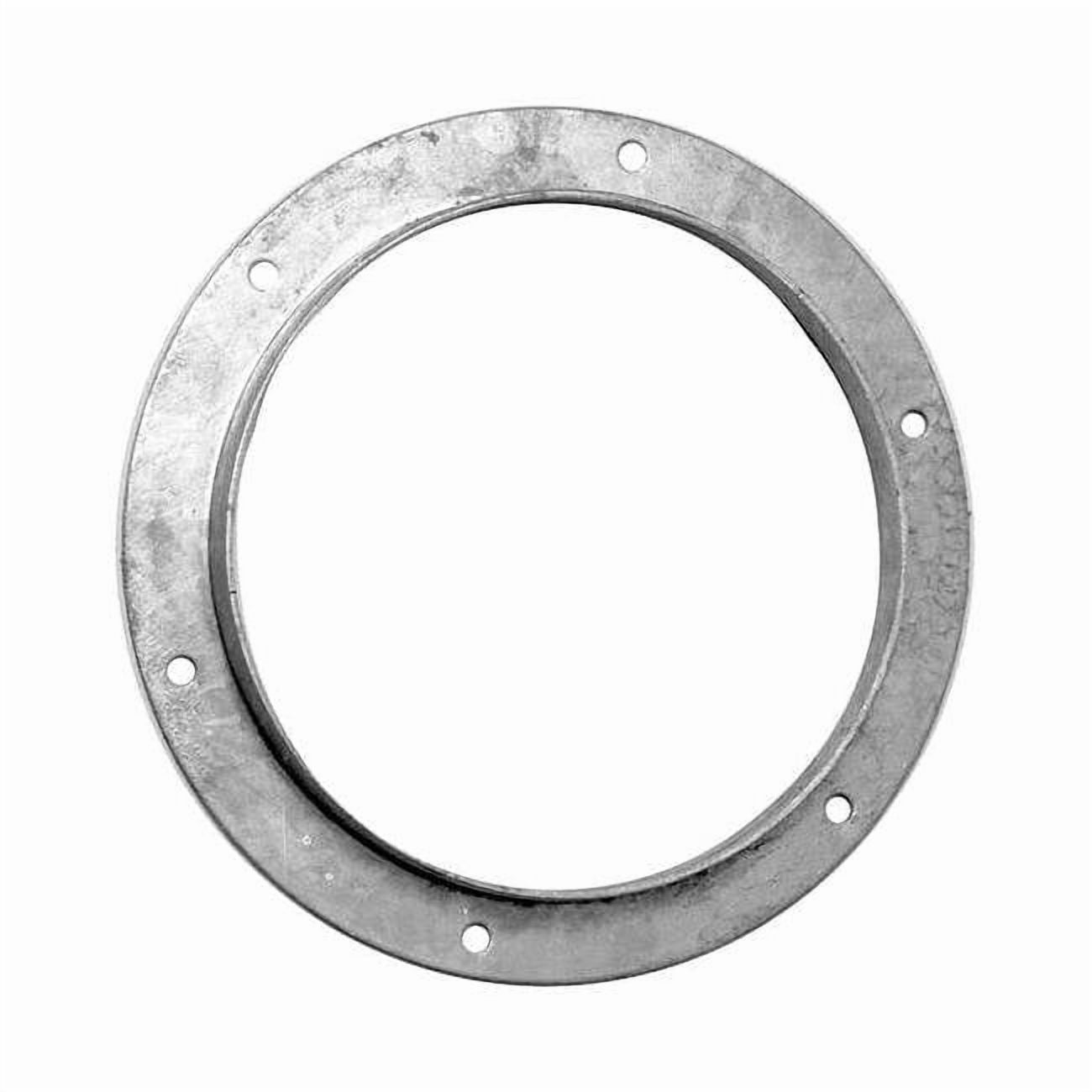 Round Angle Flange Adapter, 4 in Duct Dia, Galvanized Steel, 22 ga GA, 61/64" L, 1" H