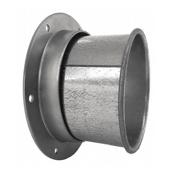 Round Angle Flange Adapter, 7 in Duct Dia, Galvanized Steel, 22 ga GA, 9 1/2 in W, 3-1/2" L