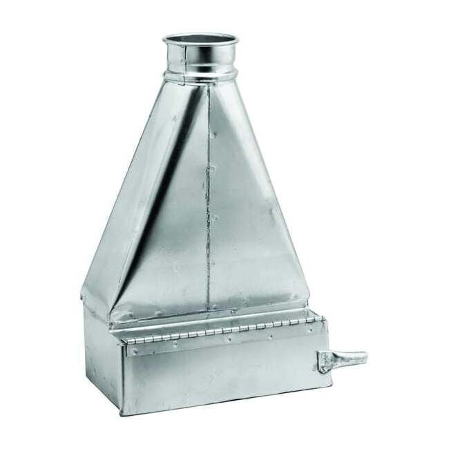 Round Duct Floor Sweep, 4 in Duct Dia, Galvanized Steel, 20 ga GA, 12 in W, 18" L, 6 in H