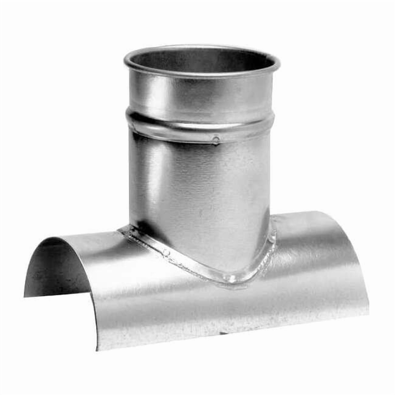 Round 8"dia 8"L 90 Degrees  GSteel Tap-In Branch, 8 in x 4 in Duct Dia, Galvanized Steel, 22 ga GA