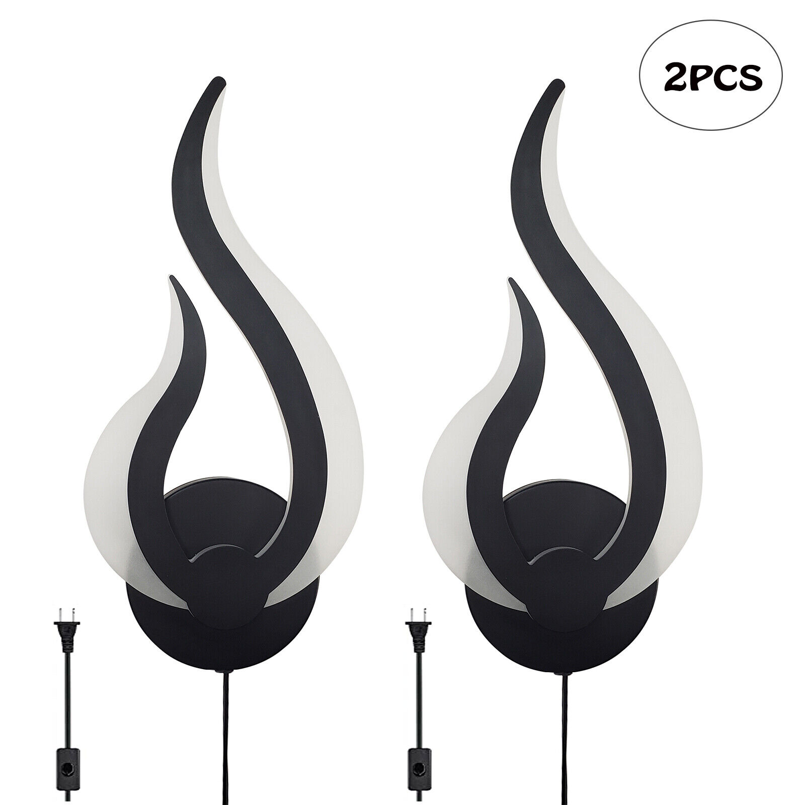 Nordic 2 Pack Plug in Wall Sconce Lamp Wall Light Living Room Fixture