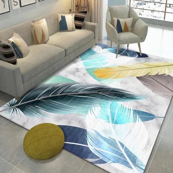 Nordic 3d Carpet Living Room Feather Pattern Household Room r Coffee Tables Mat Large Area Rugs Non-slip Bedroom Play Mats
