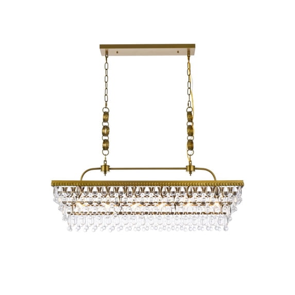 Nordic 40 inch rectangle pendant in brass