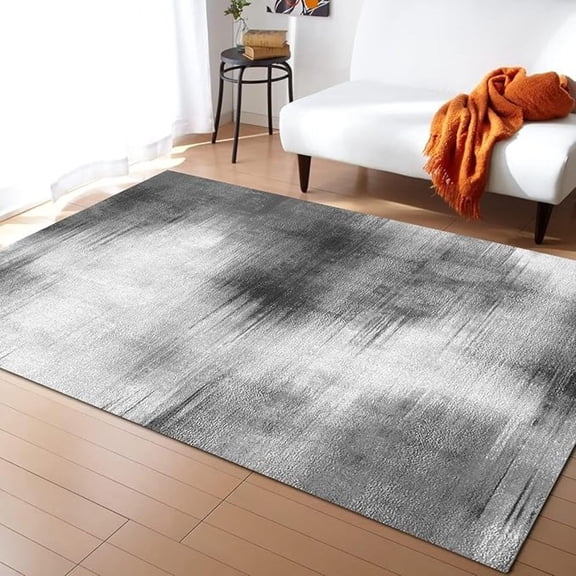 Nordic Abstract Grey White Area Rugs, Abstract Geometric Lines Stripes Soft Indoor Non-Slip Kids Rugs For Living Room Bedroom Dining Room Farmhouse 1x2ft