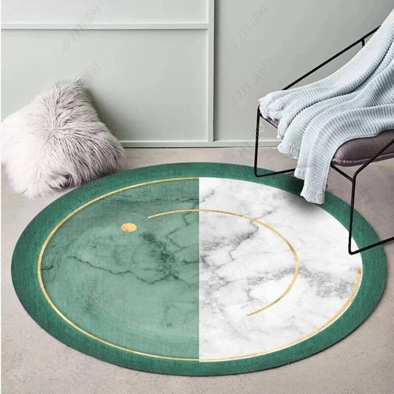 Nordic Abstract Round Carpet Swivel Chair Mat Bedroom Decor Round Rugs