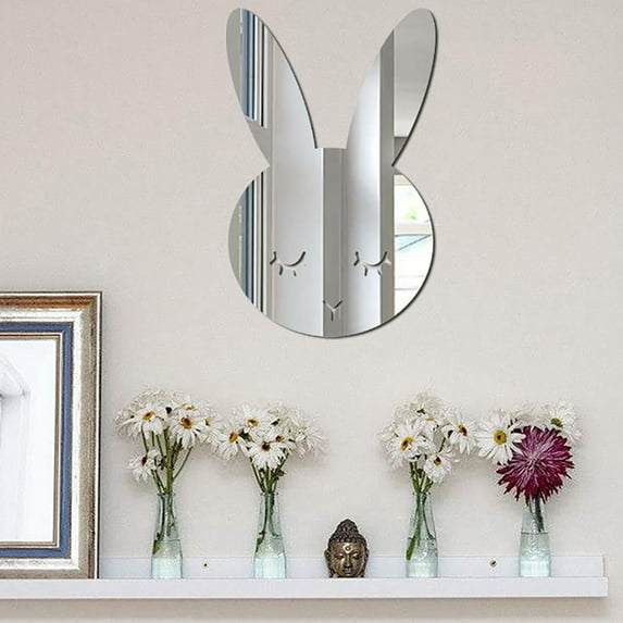 Nordic Acrylic Mirror Cartoon Wall Camera Props Kids Room Wall Decoration A/ Acrylic mirror sticker mirror rabbit