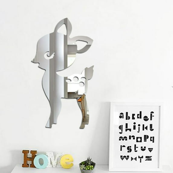 Nordic Acrylic Mirror Cartoon Wall Camera Props Kids Room Wall Decoration B/ Acrylic mirror sticker mirror deer