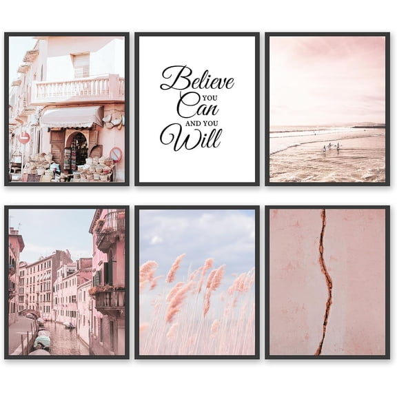 Nordic Architectural Scenery Wall Decor Photography Art Inspirational Language Picture Simple Wall Art Prints Coastal Prints for Bedroom Bathroom Decor (8"x10" inch UNFRAMED)