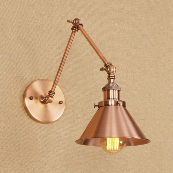 Nordic Balcony Aisle Wall Lamp Retro Bedroom Bedside Lamp Sconce Industry E27 Iron Metal Wall Light Decoration Cafe Adjustable Interior Lighting Fixture