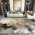 thumbnail image 1 of Nordic Black Gold Light Luxury Carpets Abstract Art Large Rugs for Living Room Sofa Coffee Tables Mat Bedroom Bedside r Mats, 1 of 4