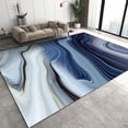 thumbnail image 1 of Nordic Blue-Brown Marble Area Rug, Abstract Striped Waves Large Rugs, Easy Clean Carpet Washable Indoor Non-Slip Rug For Boys And Girls Bed Living Room Carpets Nursery Decor 3x4ft, 1 of 6