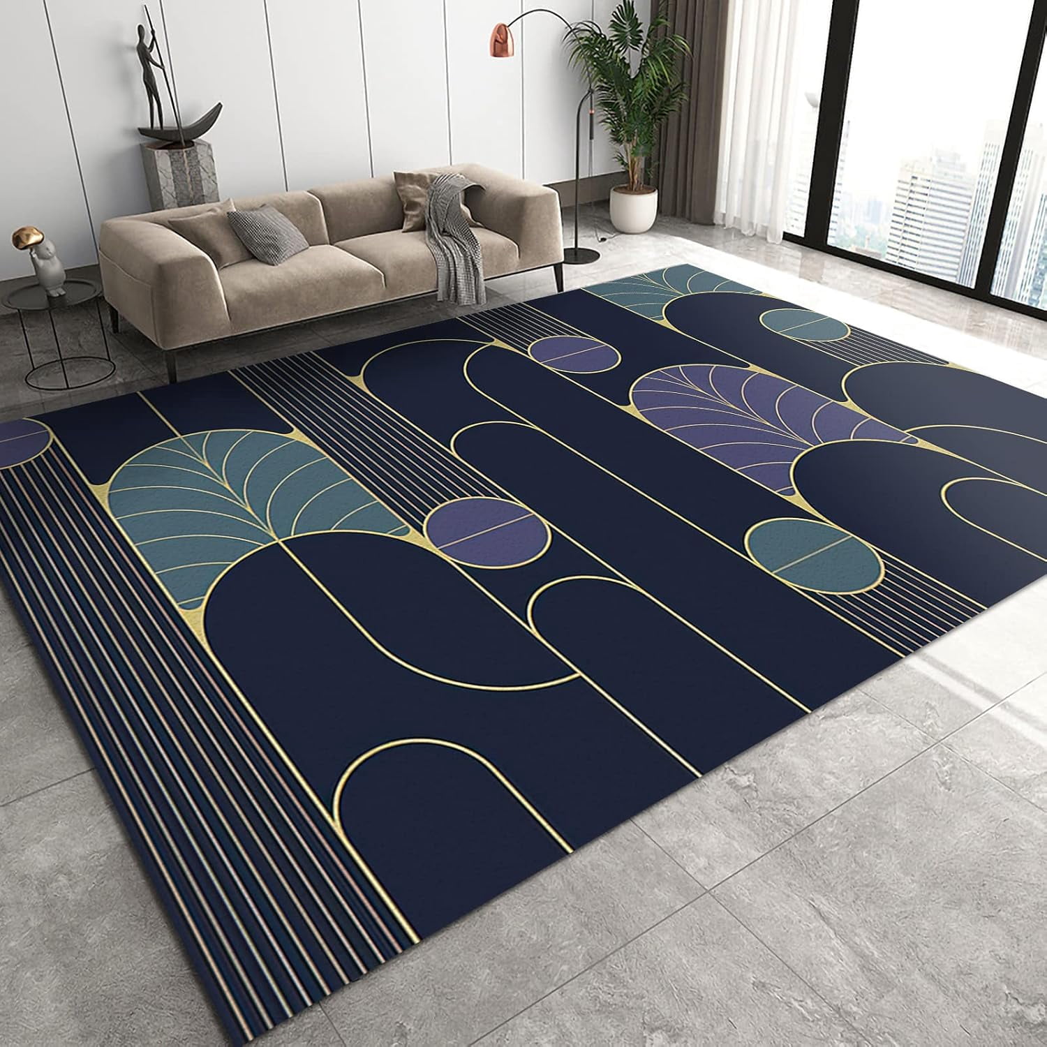 Curated visual reference: Gallery Detail: Nordic Bohemian Geometry Area Rugs Blue Green Irregular Abstract Marble