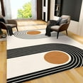 thumbnail image 1 of Nordic Boho Lines Orange Geometric Area Rug, Modern Mid-Century Cream Indoor Non-Slip Rugs, For Living Room Bedroom Kitchen Dining Room Home Office Floor Rug 4x5ft, 1 of 6