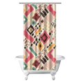 thumbnail image 1 of Nordic Boho Shower Curtain 36x72 Inches, Quick-Dry Polyester with Plastic Hooks, Earth Tone Artistic Tribal Pattern for Vintage Bathrooms, 1 of 5