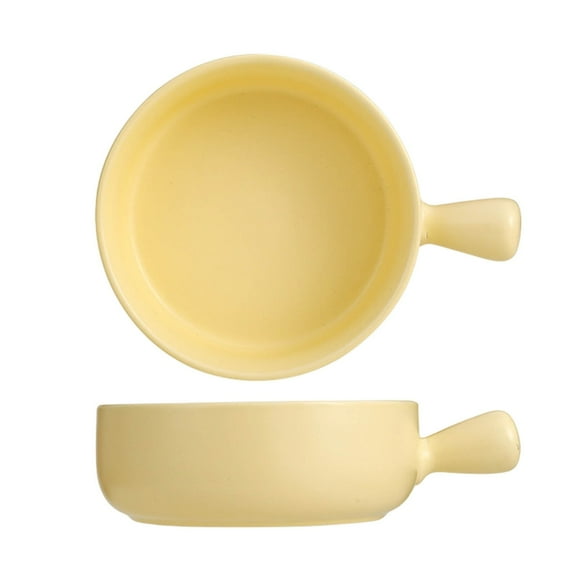 Nordic Ceramic Baking Bowl with Handle, 20-Oz Oven-Safe Pasta & Soup Dish, Rustic Glazed Ramen Noodle Bowl for Microwave, Family Dinners & Microwave Meals, Dishwasher Safe, Ceramic Bowl 1Pc