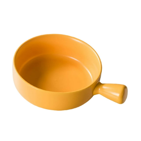 Nordic Ceramic Baking Bowl with Handle, 20-Oz Oven-Safe Pasta & Soup Dish, Rustic Glazed Ramen Noodle Bowl for Microwave, Family Dinners & Microwave Meals, Dishwasher Safe, Baked Rice Bowl 1Pc