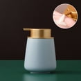 thumbnail image 1 of Nordic Ceramic Liquid Soap Dispenser Bathroom Sanitizer Bottles Shampoo Shower Gel Wristband Dispenser Household Accessories (A2--9.5x12.5cm,400ml), 1 of 6