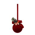 thumbnail image 1 of Nordic Christmas Bell Ornaments - Red Flocked Hanging Bells with Bow & Santa Design for Christmas Tree Decorations, Indoor Outdoor Festival Party Decor, 1 of 6