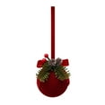 thumbnail image 1 of Nordic Christmas Bell Ornaments - Red Flocked Hanging Bells with Bow & Santa Design for Christmas Tree Decorations, Indoor Outdoor Festival Party Decor, 1 of 6