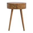 thumbnail image 1 of Artisan Furniture Solid Wood 1 Drawer Nordic Circular Shaped Nightstand, 1 of 5