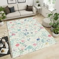 thumbnail image 1 of Nordic Color Floral Area Rug Country Watercolor Art Narcissus Large Rugs Indoor Non Slip Machine Washable Breathable Durable Carpet Front Entrance Floor Decor 5x6 Non-slip Soft, 1 of 5