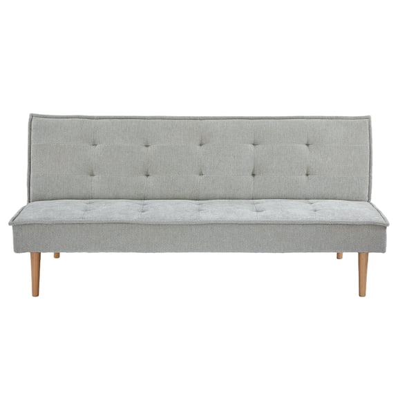 Nordic Convertible Sofa Bed, Pine Frame & Plush Grey Upholstery, Multi-Functional Sleeper with Premium Comfort