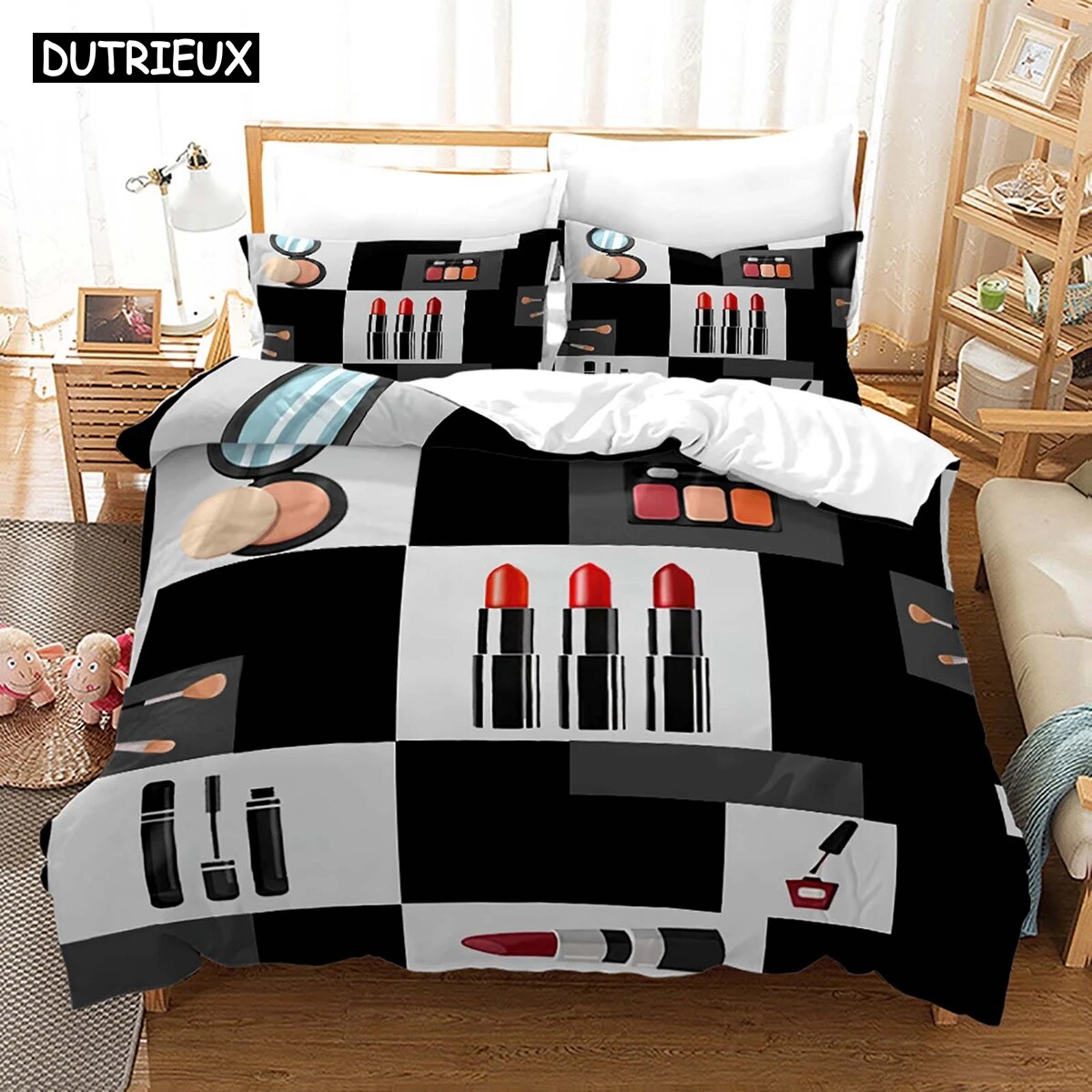 Nordic Cosmetic Fashion Girl Perfume Bedding Set Luxury Duvet Cover