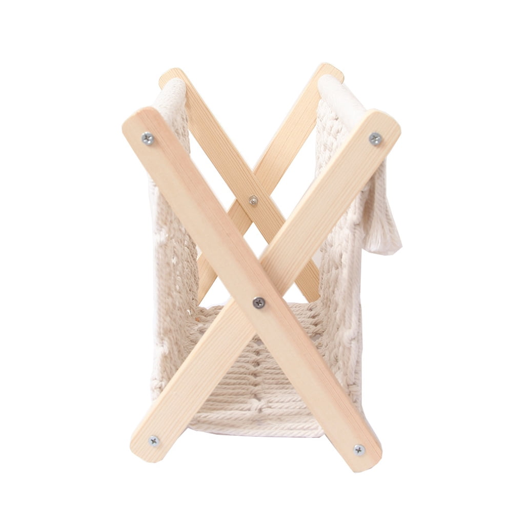 Knitting Rack Nordic Cotton Woven Storage Basket Boho Macrame Knitting Folding ...