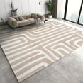 thumbnail image 1 of Nordic Cream Style Room Area Rug, Tan White Minimalist Artistic Abstract Large Rugs, Low Pile Soft Indoor Floor Carpet with Nonslip Backing for Bedroom Room 2'x3', 1 of 6