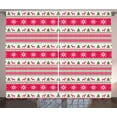 thumbnail image 1 of Ambesonne Nordic Curtains 2 Panel Set, Needlework Style Xmas, 108" x 90", Pink Lime Green White, 1 of 3