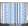 thumbnail image 1 of Ambesonne Nordic Curtains 2 Panel Set, Geometric Chevron Flower, 108" x 84", Pale Blue and Blue, 1 of 3