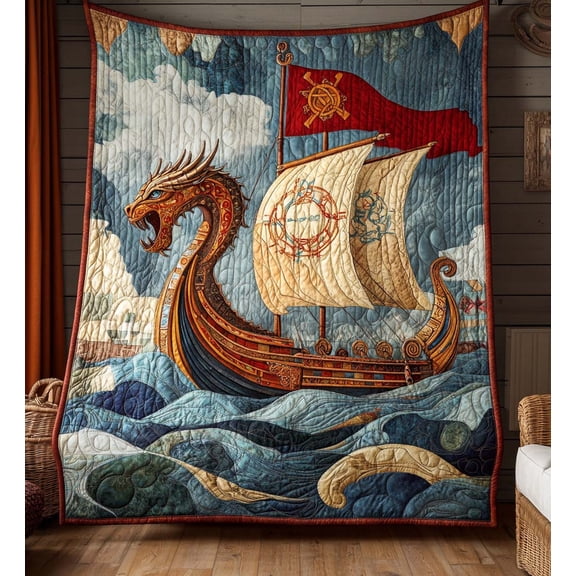 Nordic Dragon Quilted Blanket