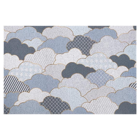 Nordic Entrance Door Mat Wire Coil Anti-Slip Floor Carpet DIY Cloud Pattern Rug