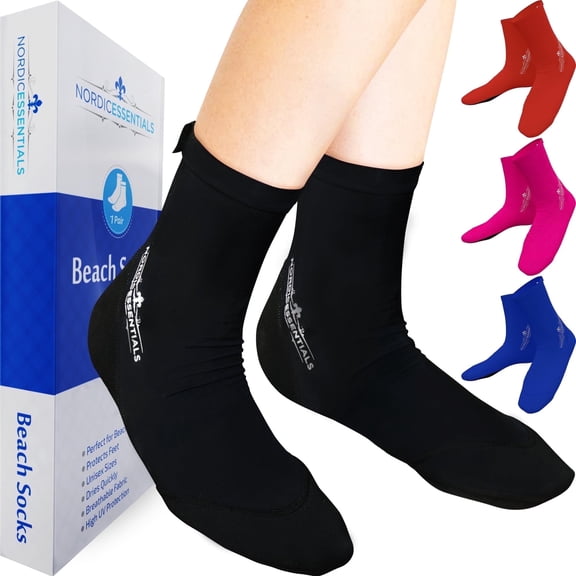 Nordic Essentials Water Beach Black Socks, for Men, Women, Kids