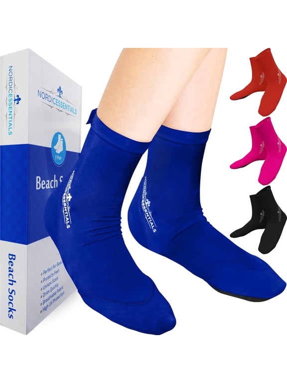 Aqua Beach Socks for Men, Women, Kids, 1 Pair, Blue, M