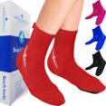thumbnail image 1 of Nordic Essentials Aqua Beach Socks, Anti-Sand Design, Quick-Drying, Lightweight, Breathable, Red, XS, 1 Pair, 1 of 10