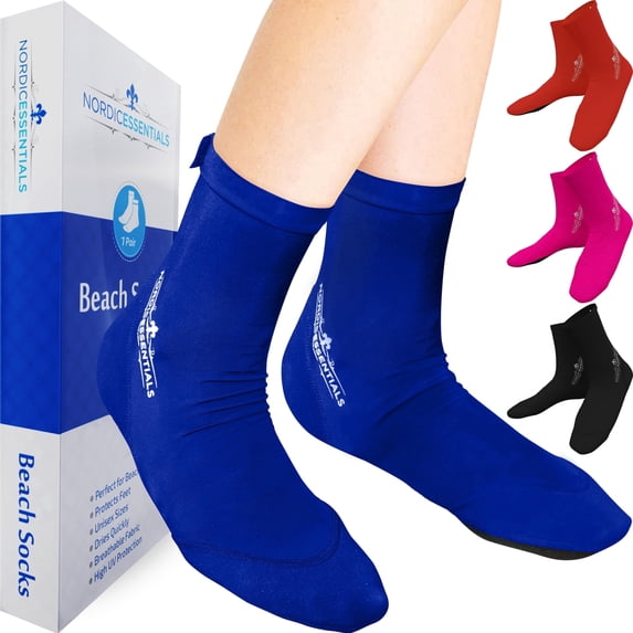 Nordic Essentials Aqua Beach Socks, Anti-Sand Design, Quick-Drying, Lightweight, for Adults, Blue, XS